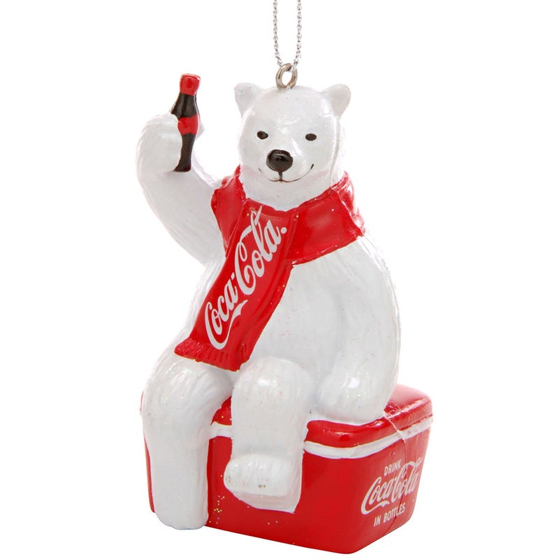 Kurt S. Adler YAMCC1124 Coca-Cola Polar Bear Ornament, Red, 3.5"