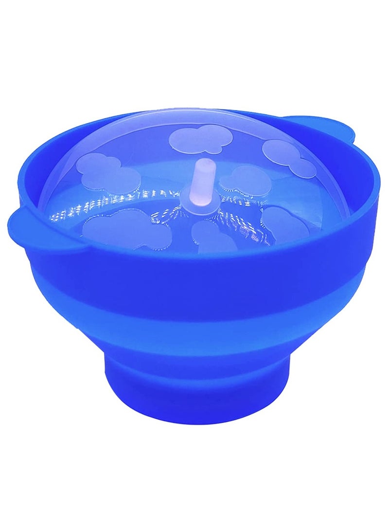 SOLARAE Microwaveable Silicone Popcorn Popper, BPA Free Microwave Popcorn Popper, Collapsible Microwave Popcorn Maker Bowl for Home, Party, Watch Movie, Dishwasher Safe-Bule(15*12.7*8.5 cm) - Image 1