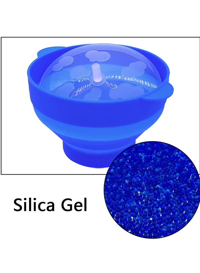 SOLARAE Microwaveable Silicone Popcorn Popper, BPA Free Microwave Popcorn Popper, Collapsible Microwave Popcorn Maker Bowl for Home, Party, Watch Movie, Dishwasher Safe-Bule(15*12.7*8.5 cm) - Image 2