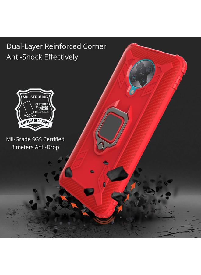 erorex Case For Xiaomi Redmi K30 Pro / Poco F2 Pro 5G Carbon Fiber Protective Case with 360 Degree Rotating Ring Holder - Image 3