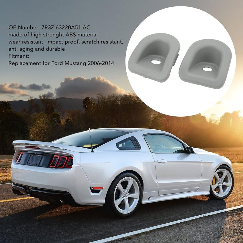 woobles 2 Pcs Left Driver Door Panel Trim 7R3Z 63220A51 AC Door Lock Knob Grommet Door Trim Panel Bezels Replacement for Mustang 2006\u20112014 (Grey) Gray - Image 3