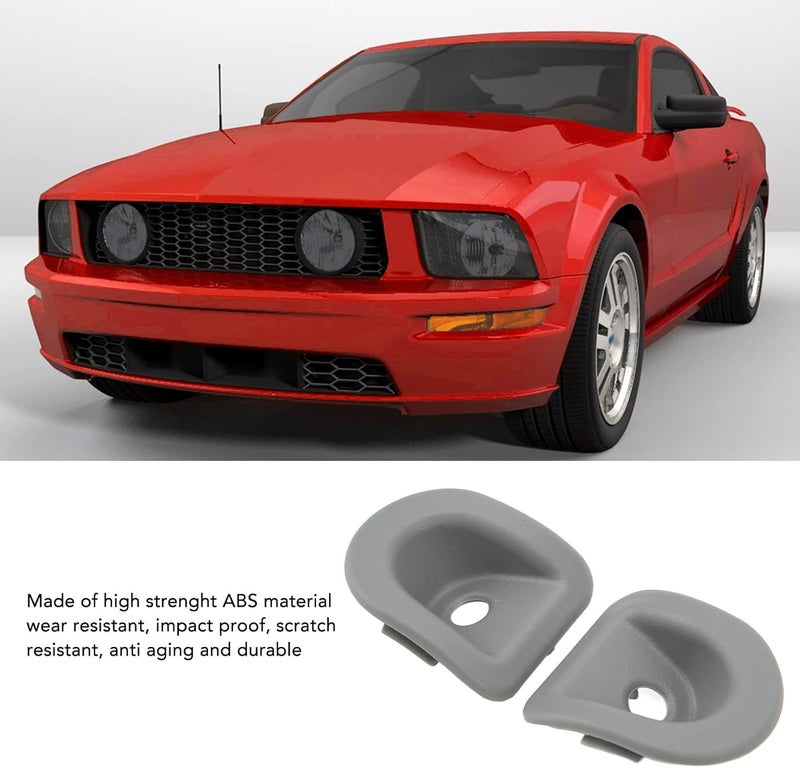 woobles 2 Pcs Left Driver Door Panel Trim 7R3Z 63220A51 AC Door Lock Knob Grommet Door Trim Panel Bezels Replacement for Mustang 2006\u20112014 (Grey) Gray - Image 2