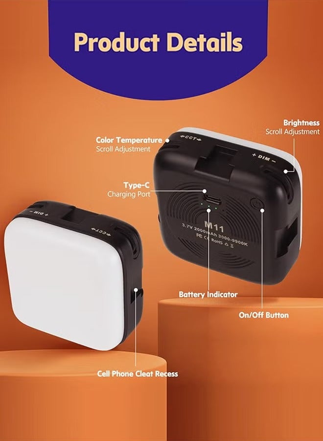 JAJEEK Selfie Light – Phone Light with Front & Back Clip, 3000-9900K Dimmable LED Portable Light, 2000mAh Rechargeable Video Light for Phone Camera, Laptop, TikTok, Makeup & Live Streaming - Image 2