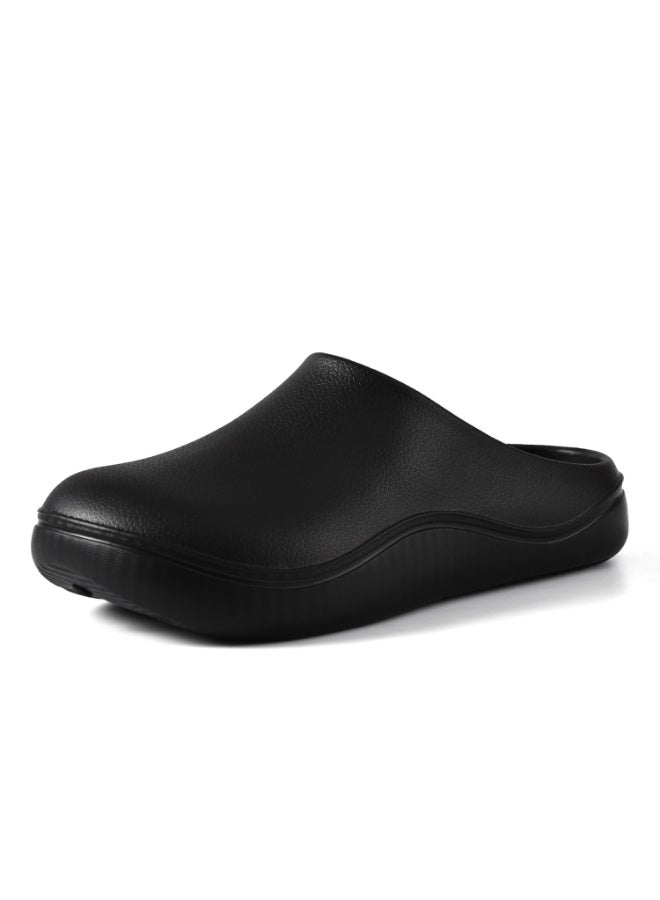 Surgical shoes, chef shoes, unisex fully enclosed breathable shoes, protective shoes suitable for doctors, nurses, chefs, and laboratory workers. Non-slip sandals (black). - Image 1
