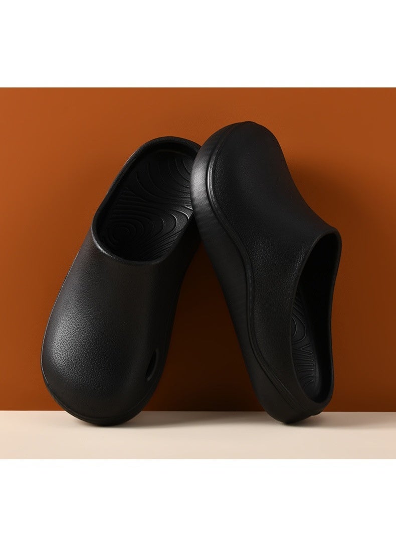 Surgical shoes, chef shoes, unisex fully enclosed breathable shoes, protective shoes suitable for doctors, nurses, chefs, and laboratory workers. Non-slip sandals (black). - Image 3