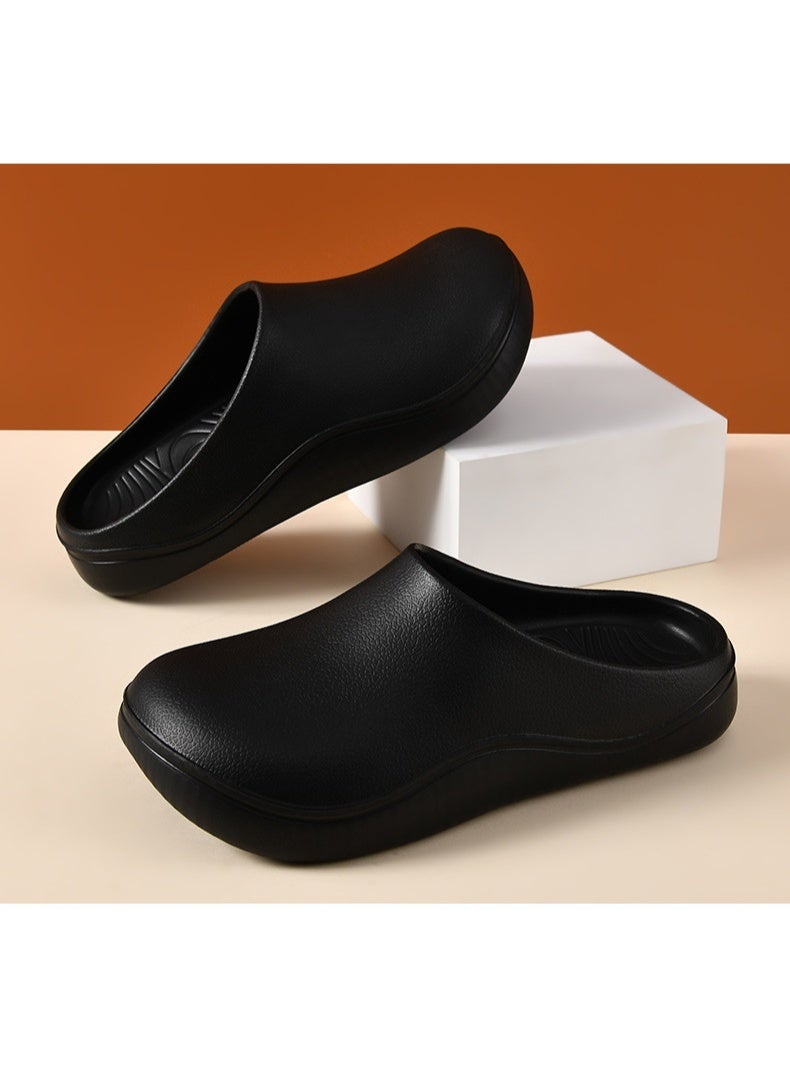 Surgical shoes, chef shoes, unisex fully enclosed breathable shoes, protective shoes suitable for doctors, nurses, chefs, and laboratory workers. Non-slip sandals (black). - Image 2
