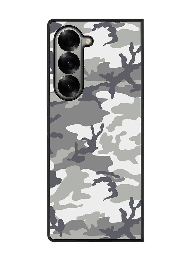 Stylizedd Rugged Black edge case for Samsung Galaxy Z Fold6, Slim fit Soft Case Flexible Rubber Edges Anti Drop TPU Gel Thin Cover -  Artic Camo - Image 1