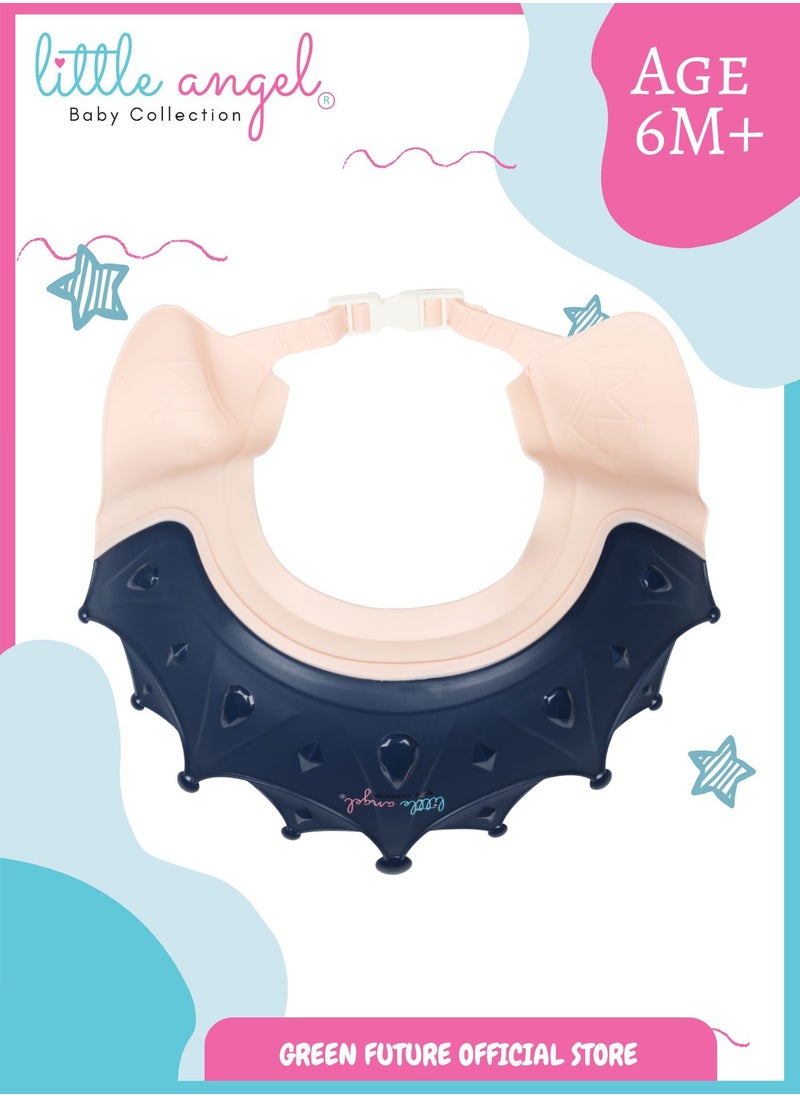 Little Angel Baby Adjustable Shower Cap for Hair Washing – Soft Silicone Bath Visor for Toddlers, Protects Eyes & Ears, Comfortable Fit - Blue  - Image 1