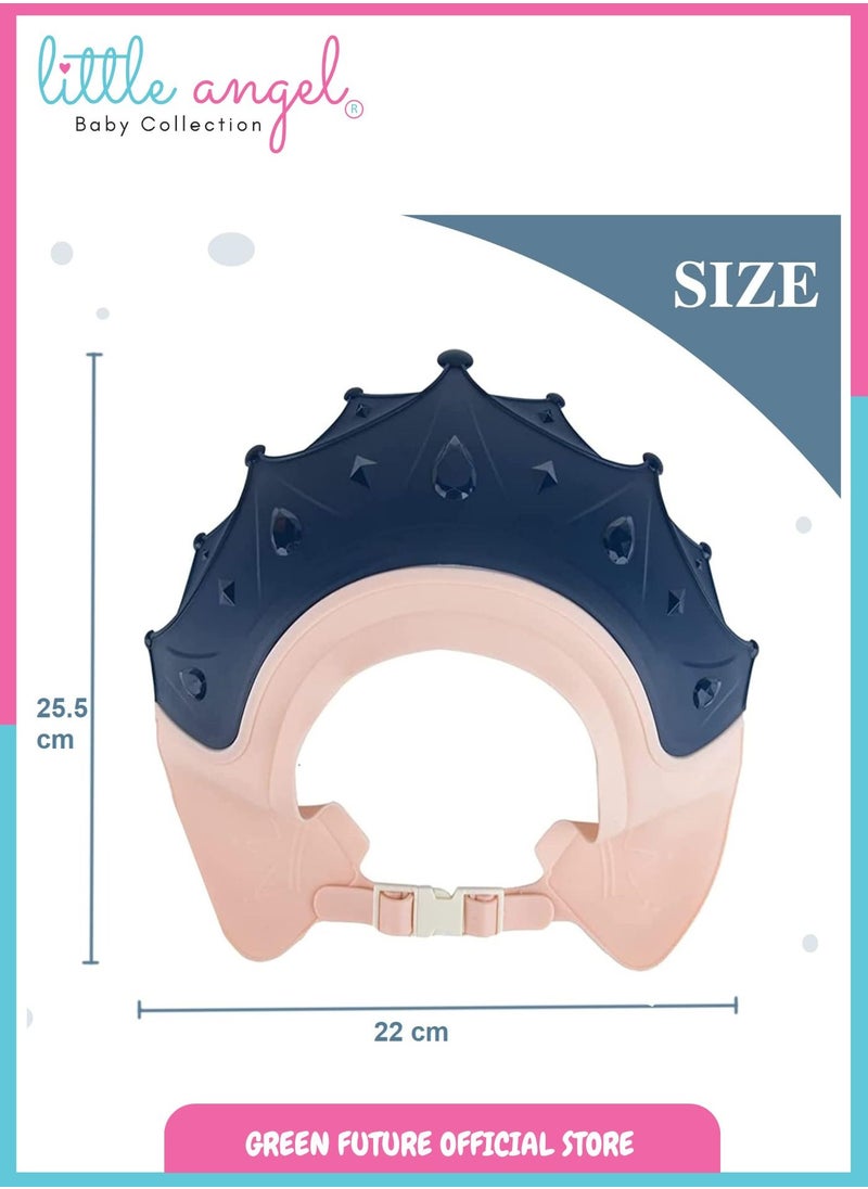 Little Angel Baby Adjustable Shower Cap for Hair Washing – Soft Silicone Bath Visor for Toddlers, Protects Eyes & Ears, Comfortable Fit - Blue  - Image 5