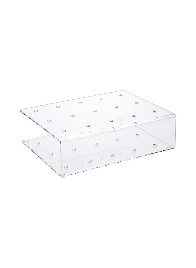 Restaurantware Clear Tek 7.9 x 6.1 x 2 Inch Cake Pop Stand, 1 Sturdy Cake Pop Holder - 15 Holes, For Birthday Parties, Weddings, Baby Showers, Or Anniversaries, Clear Acrylic Cake Pop Display - Image 1