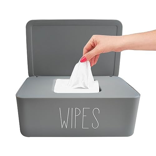 Moorfowl Baby Wipes Dispenser Bathroom Decor,7.28" L * 4.80" W * 2.75" H, Refillable Flushable Wipes Container Holder Baby Registry Essential - Image 1