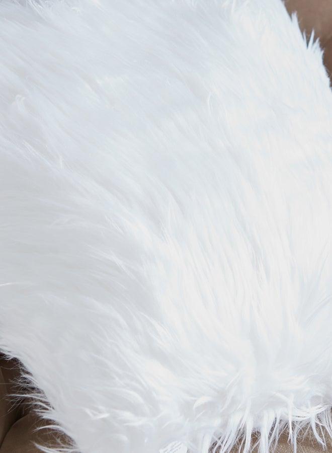Faux Sheep Skin cushion polyester White 45x45cm  - Image 4