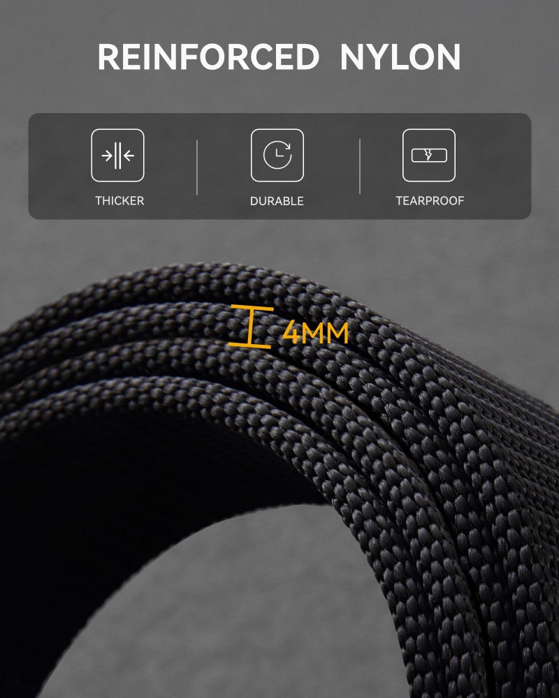 CHAOREN 1.5" Nylon Ratchet Belts for Men - Black Adjustable Casual Work Belt with Slide Buckle - Trim to Fit - Image 4