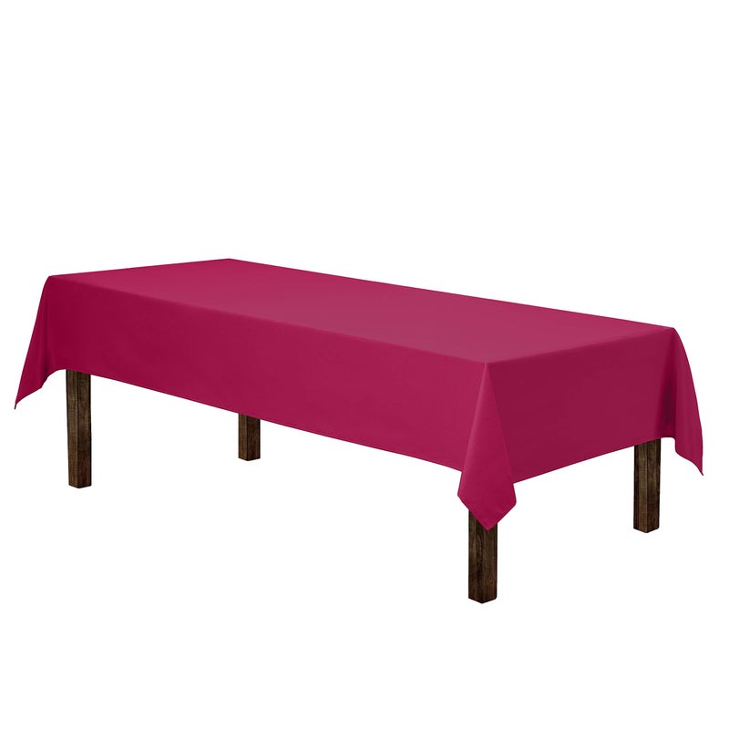 جي دي مودا Gee Di Moda Rectangle TableChloth - 60 × 126 بوصة | قطعة قماش طاولة مستطيلة Fuchsia لمدة 8 أقدام في البوليستر القابل للغسل | رائع لحفلات طاولة البوفيه عشاء العطلة ودش الطفل
