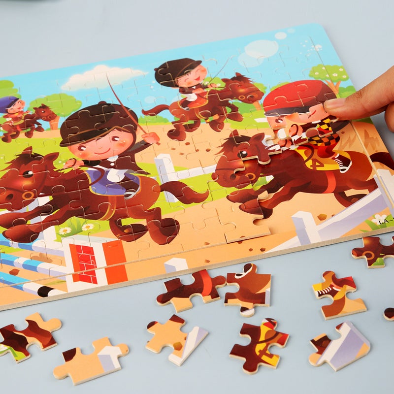Factory 80 Pieces Wooden Wooden Puzzle Puzzle Children'S Early Education Educational Toys Sale Customized. System - Image 4