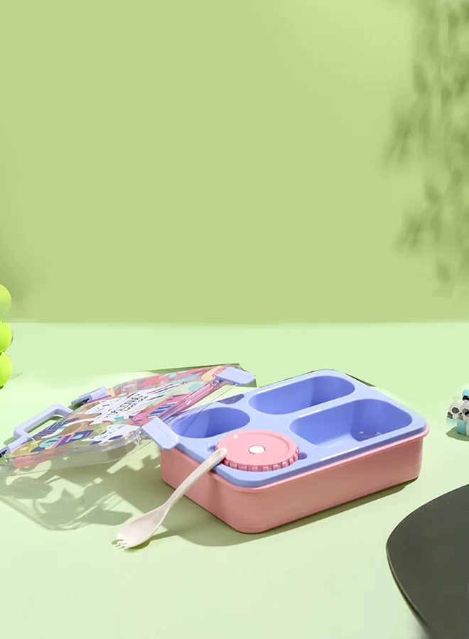 LITTLE SURPRISE BOX Little Surprise Box, Purple Meow Compact Tiffin Lunch Box for Kids