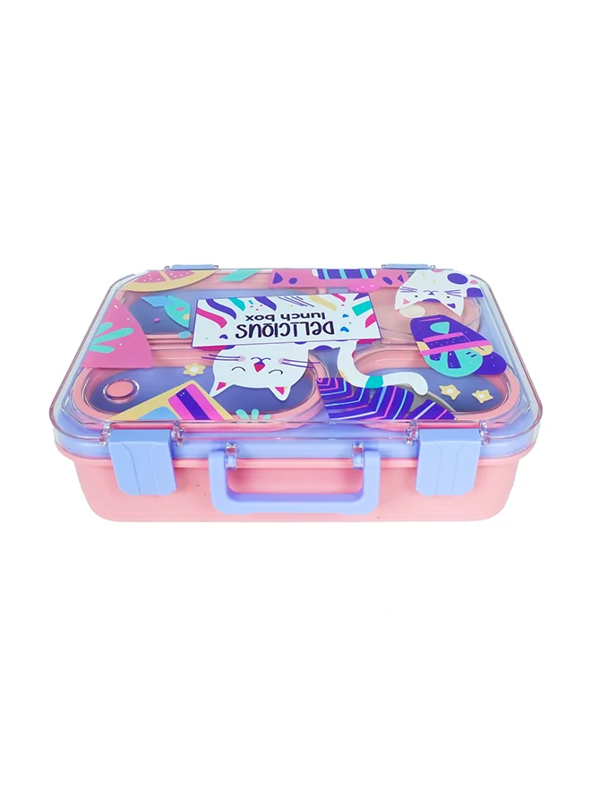 LITTLE SURPRISE BOX Little Surprise Box, Purple Meow Compact Tiffin Lunch Box for Kids