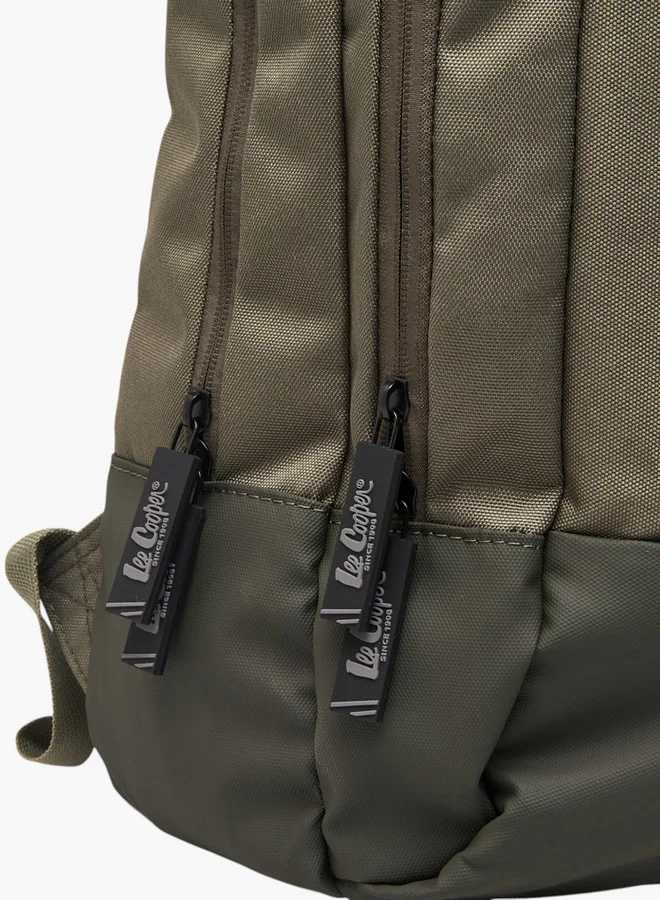 Lee Cooper Boys Solid School Backpack with Adjustable Shoulder Straps and Zip Closure - 17x32x48 cms