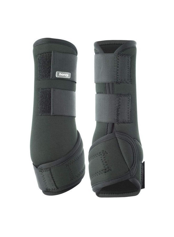 هورز حذاء HORZE Brushing Splint للخيول (زوج) - مصنوع من النيوبرين المتين، إغلاق آمن، خفيف الوزن - أسود - مقاس صغير - Image 2