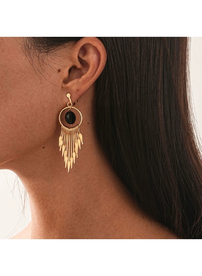 Goolsky Korean Geometric Tassel Earrings for Women – Long Round Dangle Earrings, Elegant Retro Statement Jewelry, Geometric Tassels Anti-Tarnish, Formal/Parties Wear - Image 5