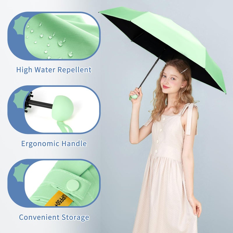 Yoobure Travel Umbrella Portable Compact Umbrellas, Pocket Mini for Purse, Umbrellas for UV Sun & Rain Small for Backpack, Umbrella with Case Folding for Kids Women - Image 3
