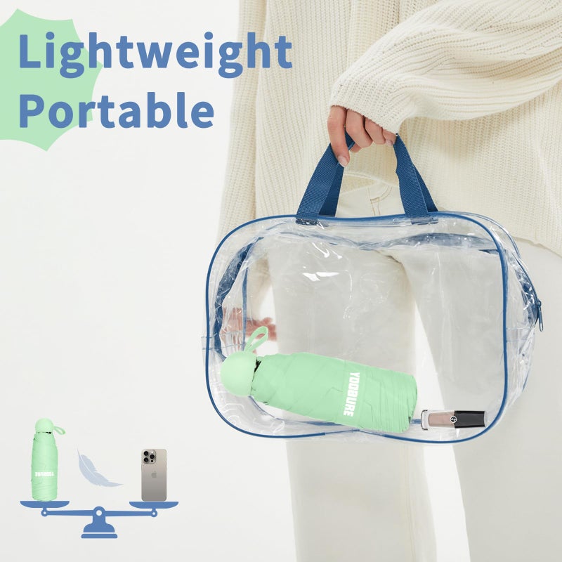 Yoobure Travel Umbrella Portable Compact Umbrellas, Pocket Mini for Purse, Umbrellas for UV Sun & Rain Small for Backpack, Umbrella with Case Folding for Kids Women - Image 5