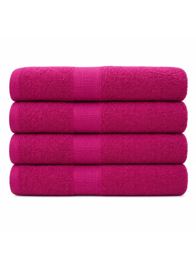 Bliss Casa Bath Towels (4 Pack, 70 x 140 cm) - 650 GSM Bathroom Towel Set - 100% Cotton 20/D Ring Spun Luxury Towels Set Highly Absorbent, Quick Dry and Soft Feel Bathroom Towels