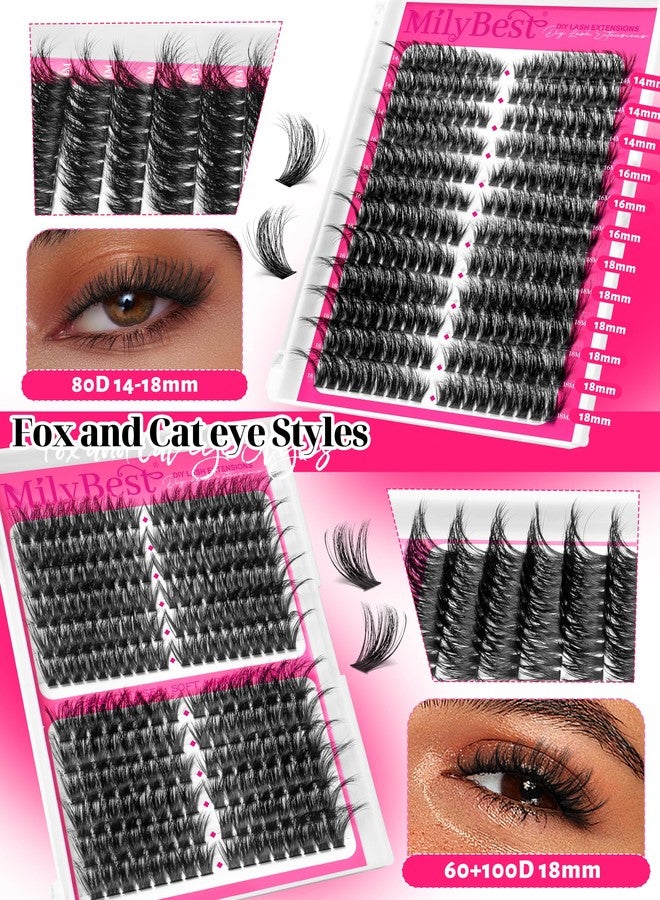 MilyBest 4 Styles Lash Clusters Kit 864Pcs Eyelash Clusters Lash Kit Volume Lashes Clusters D Curl DIY Individual False Eyelashes with 2 Bond&Seal Wispy Bulk Cluster Eyelash Extensions Kit De Pestañas - Image 4
