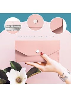 erorex 3 Pieces Cash Envelopes Bag Pu Leather Cash Money Pouch Cash Wallet Envelope Reusable For Spring Festival Wedding Birthday Graduation Holidays Blue White Pink  - Image 3