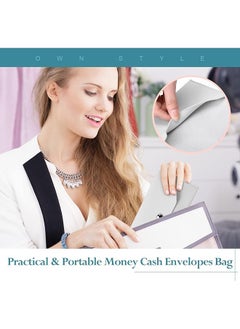 erorex 3 Pieces Cash Envelopes Bag Pu Leather Cash Money Pouch Cash Wallet Envelope Reusable For Spring Festival Wedding Birthday Graduation Holidays Blue White Pink  - Image 5