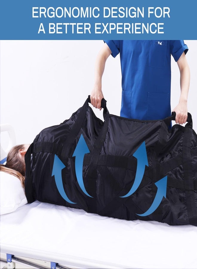 Puholo Positioning Bed Pad with Handles 50"x40" Draw Sheet for Hospital Bed Patients Moving Pad for Turning Lifting and Repositioning Nylon with 380LBS Bearing (Black) - Image 4