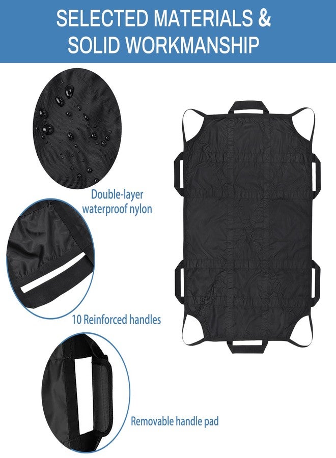 Puholo Positioning Bed Pad with Handles 50"x40" Draw Sheet for Hospital Bed Patients Moving Pad for Turning Lifting and Repositioning Nylon with 380LBS Bearing (Black) - Image 5