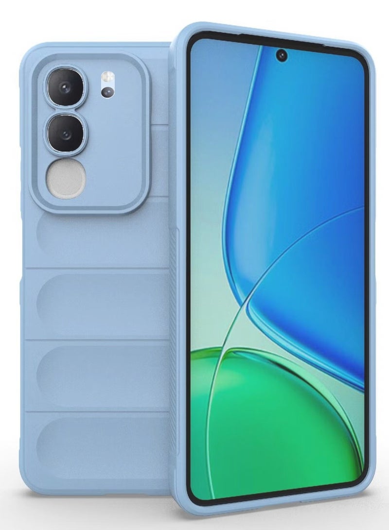 جراب خلفي من السيليكون عالي الجودة متوافق مع هاتف Vivo Y29 4G، جراب Magic Shield المقاوم للصدمات مع حماية للكاميرا (أزرق فاتح)