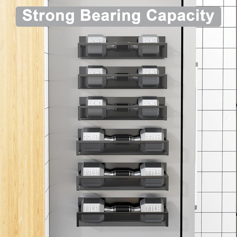 Aufworld Magnetic Spice Rack for Refrigerator, 6 Pack Magnetic Shelf, Fridge Magnet Organizer with Moveable 12 Hooks, Magnetic Fridge Shelf for Kitchen Organization and Storage (6 Pack) - Image 4