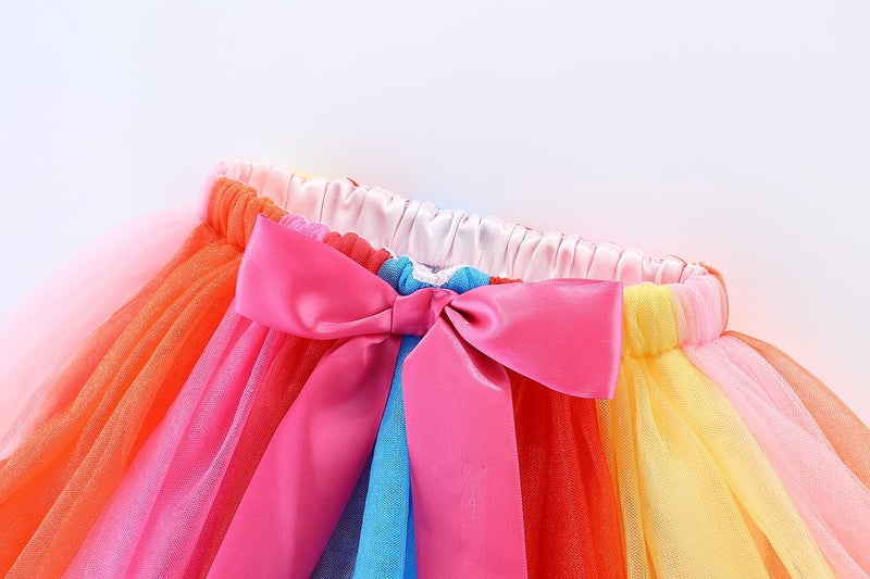 Mud Kingdom Little Girls Birthday Clothes Set 5 Year Gifts Party T-Shirt and Tulle Skirt Outfit Rainbow Size 5 - Image 5