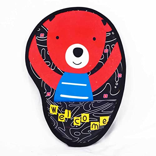 Premsons® Welcome Teddy Mouse Pad with Wrist Support, Ergonomic Gaming Mouse Pad, Portable Comfortable Mousepad for Computer, Laptop, Office, Home and Travel, Non-Slip Base, Waterproof Surface - Image 1