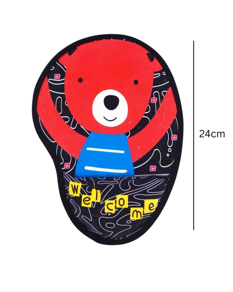Premsons® Welcome Teddy Mouse Pad with Wrist Support, Ergonomic Gaming Mouse Pad, Portable Comfortable Mousepad for Computer, Laptop, Office, Home and Travel, Non-Slip Base, Waterproof Surface - Image 5