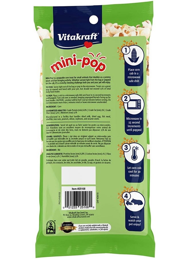 Vitakraft - Vitakraft Mini Pops Treat for Small Animals - 100% Real Corn Cob - Supports Healthy Teeth - 6 oz - Image 1