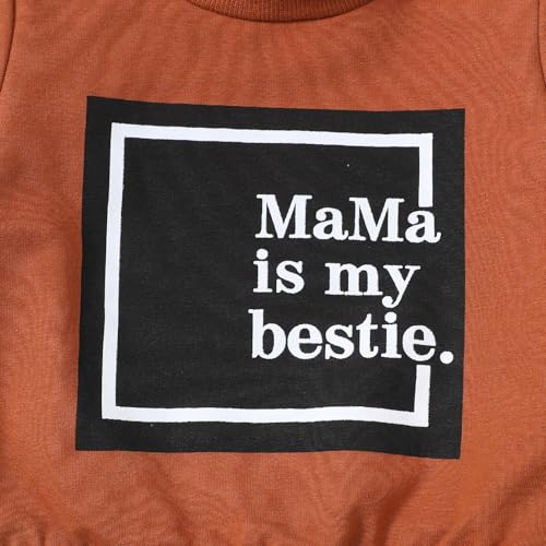 Yvowming Baby Boy Clothes Fall Clothes Truck Print Long Sleeve Pullover Tops + Pant Sets Toddler Winter Outfits (Brown, 0-6 Months) - Image 4