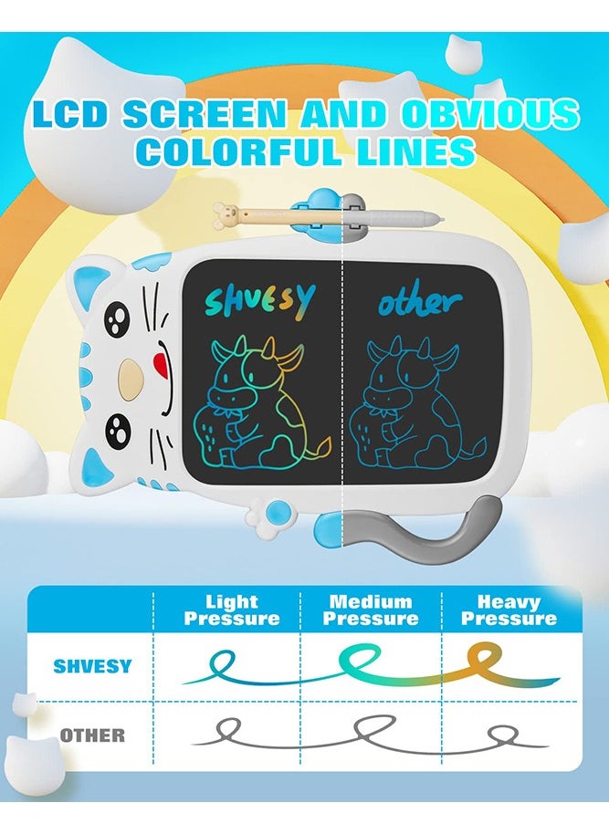 بيبي لاند تابلت كتابة ورسومات بشاشة LCD إلكترونية للرسم والرسائل والرسومات الكرتونية مقاس 8.5 بوصة للأطفال، قط أزرق  - Image 4