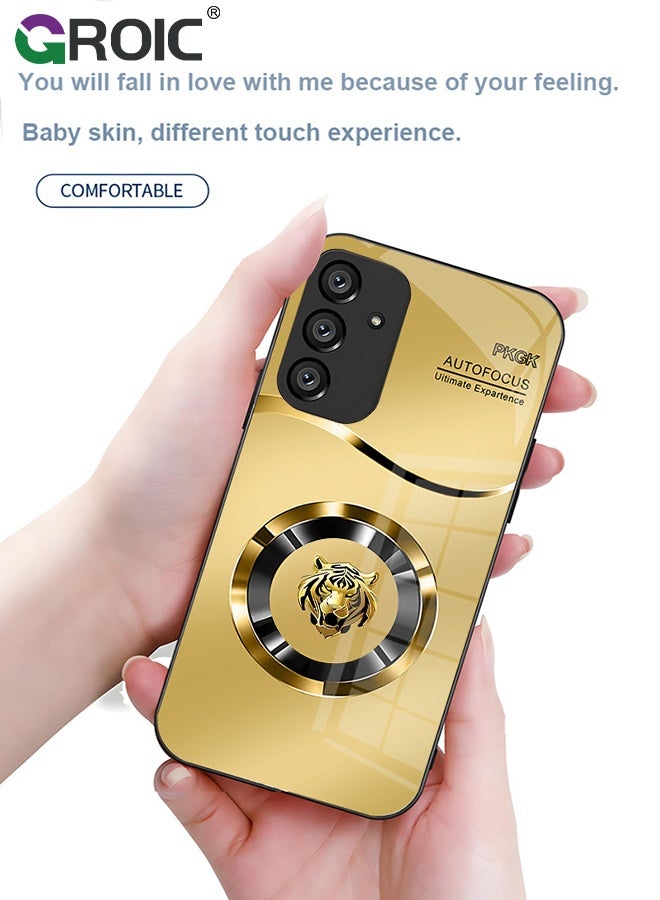 GROIC Back Cover Case for Samsung Galaxy S25 Plus Soft Flexible TPU Shockproof Protective Tiger Pattern Electroplating Glass for Samsung Galaxy S25+ Cover - Image 3