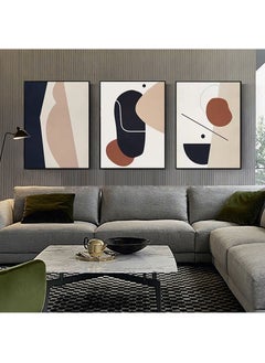 FASHION HOME 3PCS Wall Art Bright Style Minimalist Decor Modern Abstract Canvas Prints Poster Picture Framed Paintings Decorations  - Image 2