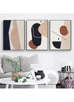 FASHION HOME 3PCS Wall Art Bright Style Minimalist Decor Modern Abstract Canvas Prints Poster Picture Framed Paintings Decorations  - Image 3