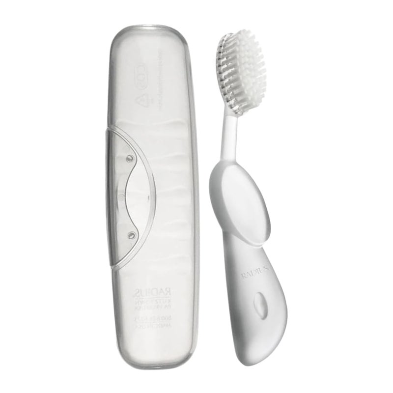 RADIUS Toothbrush Original Big Brush Case Right Handed Clear Brush with Clear Case BPA Free ADA Accepted