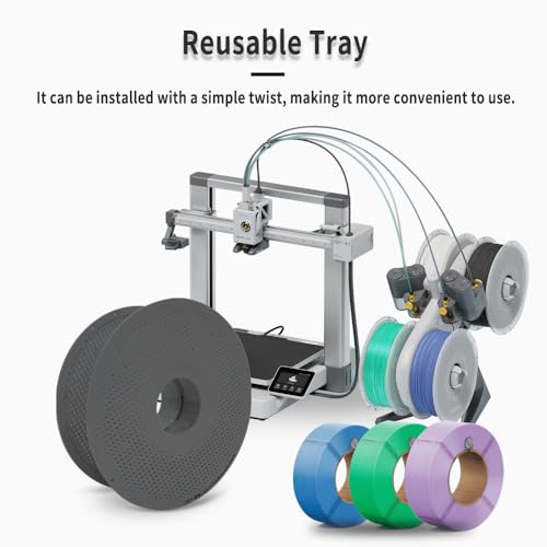 TEWIRROW Bambu Lab AMS Filament Tray Detachable Filament Spool Holder Reusable Fit for PETG, ABS, TPU, PLA Printing Materials Drying High Temperature Resistance ≤ 90°C for Bambu Labs 3D Printer (Dark Grey) - Image 4