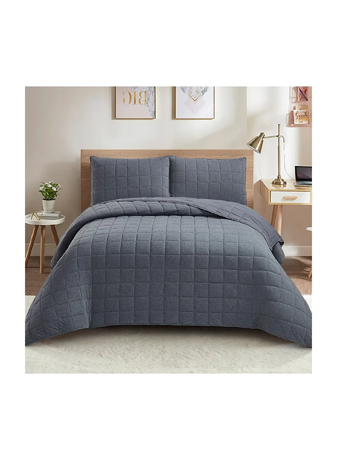Home Box Knitnook Cotton Jersey 3-Piece King Summer Quilt Comforter Set 240 x 220 cm