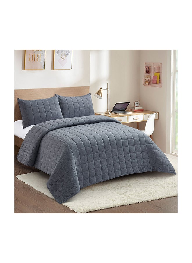 Home Box Knitnook Cotton Jersey 3-Piece King Summer Quilt Comforter Set 240 x 220 cm  - Image 1