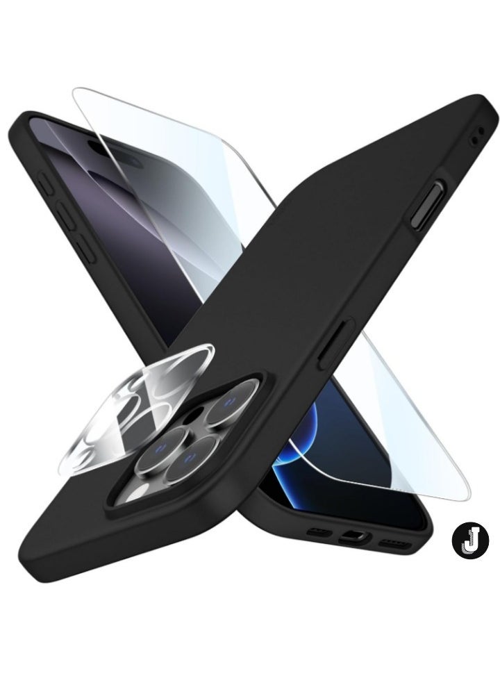 JAJEEK "iPhone 16 Pro Max Case – Ultra-Thin Matte Black Cover with Camera Lens & Screen Protectors, Slim Shockproof Soft Touch" - Image 1