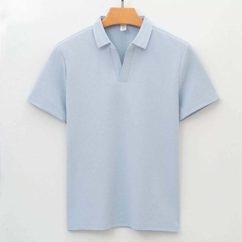 Men's Quick-Dry Anti-Bacterial Polo Shirt with Seagull Collar, Wrinkle-Free Short Sleeve Sports Top - Image 2