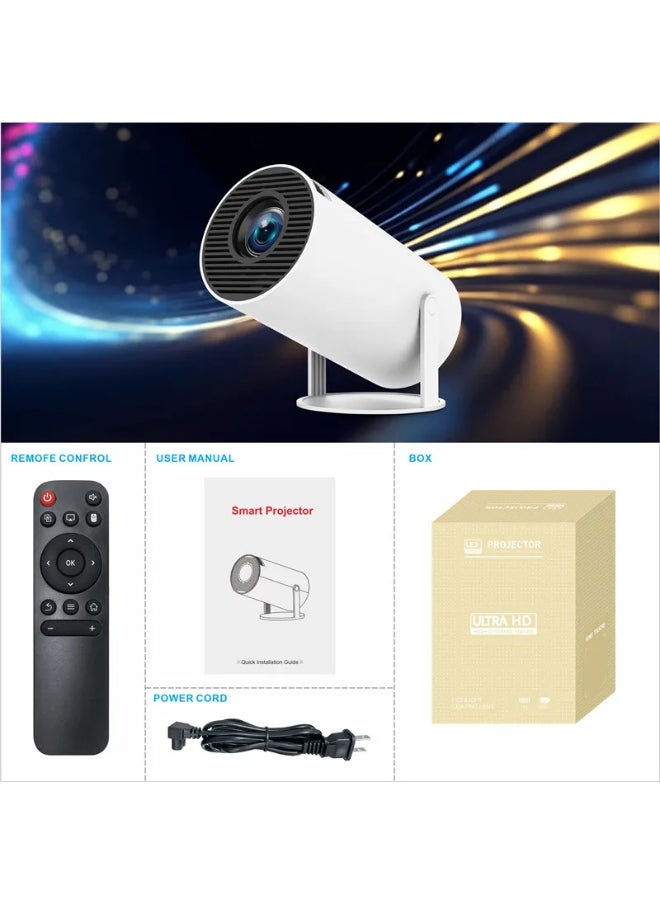 Portable Projector WIFI Android11.0 Support 130 Inches Home Theater Full HD 1080P for Indoor Outdoor Home Compatible with TV Stick/HDMI/USB/PS5/iOS